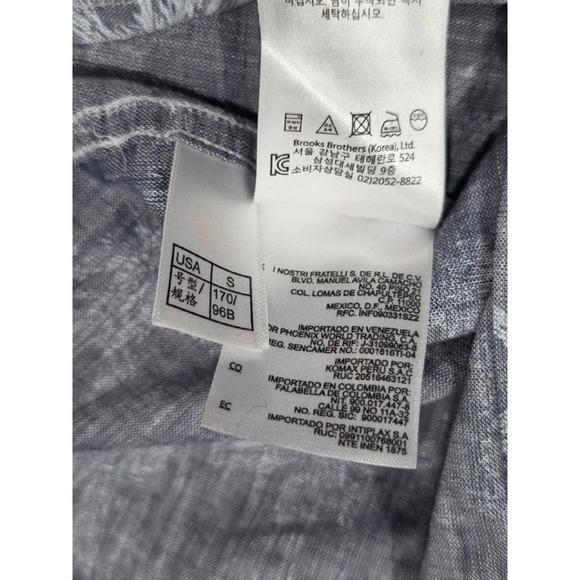 Brooks Brother linen cotton Palm Tree Button Down Shirt Men Large Gray A004200 - Picture 7 of 8